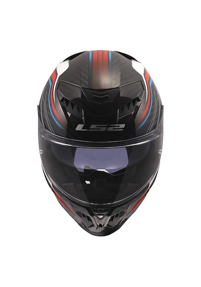 Ls2 Dragon Karbon Subıc Beyaz-mavi-kırmızı Kask Mavı