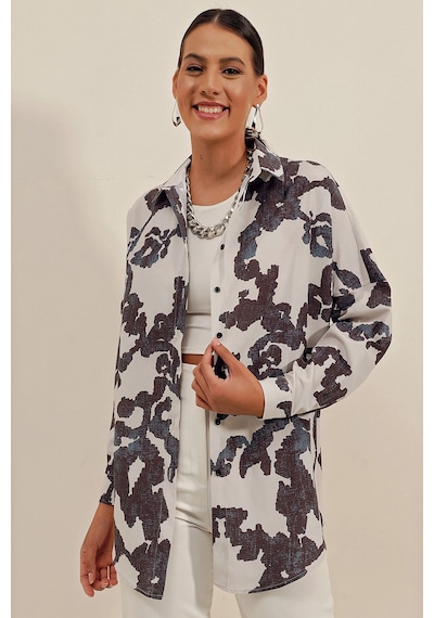 Hiccup Bdart Oversize Uzun Kollu Poplin Gömlek Siyah 35