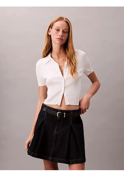 Calvin Klein Pleated Denım Skırt Ck Classıc R Lacivert Kadın Etek