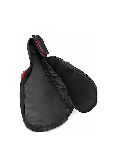 Profesyonel Gigbag Kalın Akustik Gitar Kılıfı-çantası - Siyah - Kırmızı 1900 Denye Lüx Kumaş - %100 Su Geçirmez