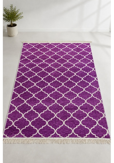 Kilim Paspas Çok Amaçlı Halı Makinede Yıkanabilir Toz Yapmaz Lila 2