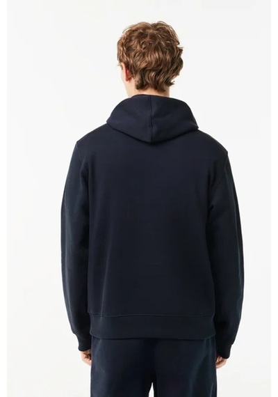 Lacoste Men's Relaxed Fit Kapüşonlu Baskılı Hoodie Sweatshirt Erkek Organik Pamuk Sweatshirt Siyah