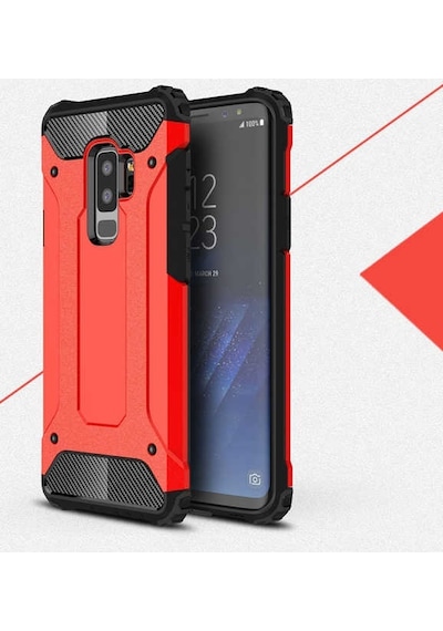 Noktaks - Samsung Galaxy Uyumlu S9 Plus - Kılıf Çift Katman Zırh Tank Crash Military Kapak - Rose Gold