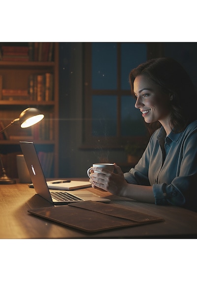 Vintage Hakiki Deri Laptop Çantası 14 İnç Uyumlu El Yapımı Macbook Kılıfı Açık Kahve