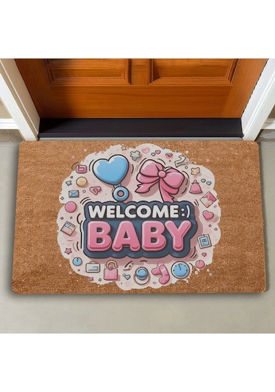 Valerine Life Hoş Geldin Bebek Welcome Yeni Doğan Kapı Önü Paspası 45x70cm