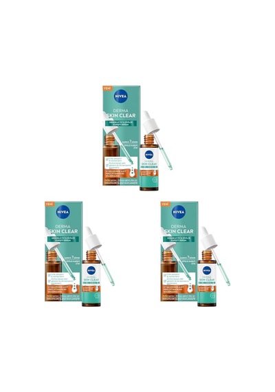 Derma Skin Clear Dengeleyici Ve Sivilce Karşıtı Serum 30ml, Cildi Yatıştırır, Komedojenik Değildir,niasinamid, Hyaluronik Asit, Pro Vitamin B5,yağlı,karma Cilt 3 Paketi