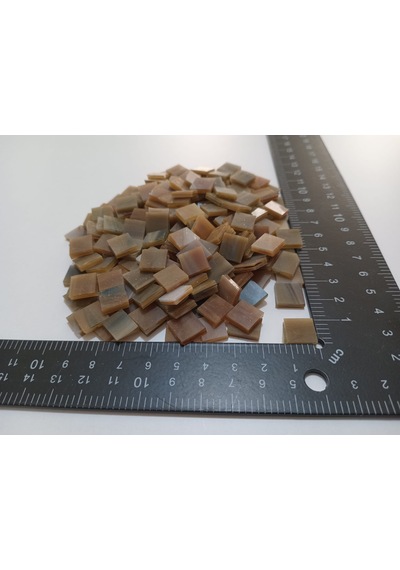 Açık Kahve Kare Vitray Cam Mozaik Taşı - Sanatsal Mozaik İçin Yaklaşık 10 X 10 Mm