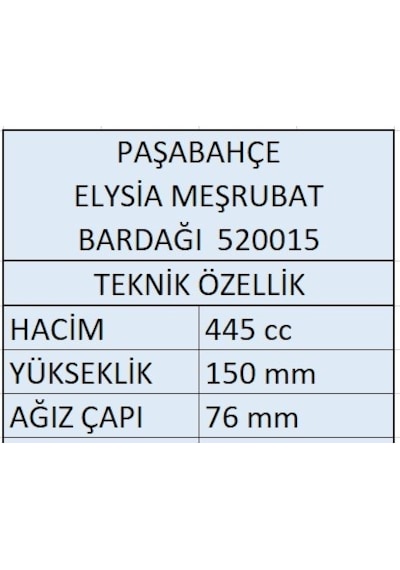 Paşabahçe Elysia Meşrubat  Bardağı 12'Li 520015