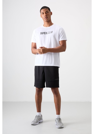 Tommy Life Beyaz Polyester Nefes Alan Dokulu İnce Esnek Standart Fit Erkek Performans T-shirt - 88385 Beyaz