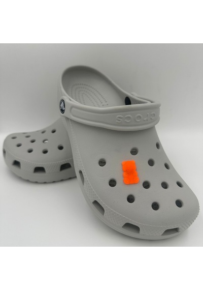 Crocs Terlik Süsü Ve Aksesuarı , Çanta Süsü Jibbitz Hribo Ayıcık Şeffaf Alt 03 Görsel Figür Aksesuar Neon Turuncu