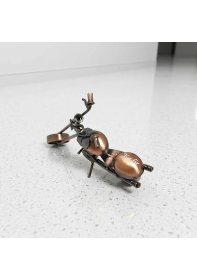 Kişiye Özel İsimli El Yapımı Metal Motosiklet Biblo - Chopper Maket Motor Erkeğe Hediye