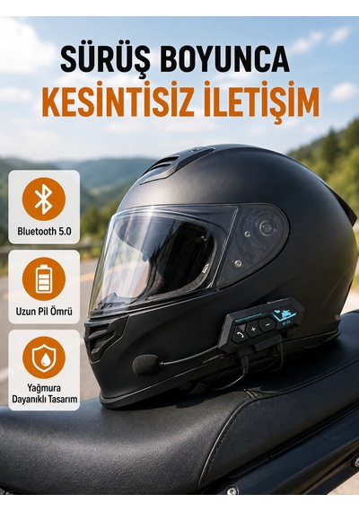 Motosiklet Kask Kulaklığı Bluetooth 5.0 Gürültü Önleme Ve Hızlı Bağlantı Yeni Nesil - Lisinya