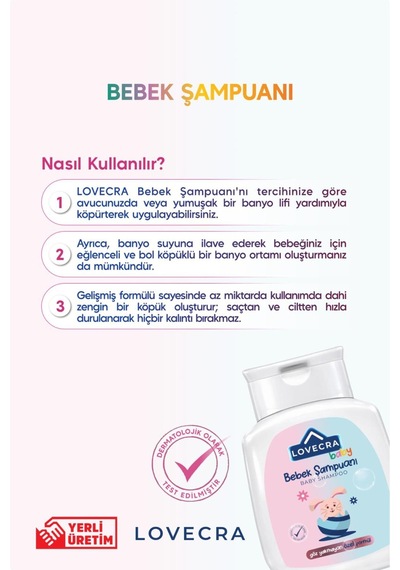 Bebek Şampuanı Göz Yakmayan Nazik Temizleyici Paraben Alkol Sles Silikon İçermez 290 Ml