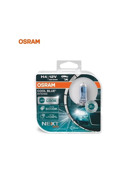 Osram 12V H4 Ampul 60 55W Cool Blue Intense 5000K Beyaz Işık 2 A