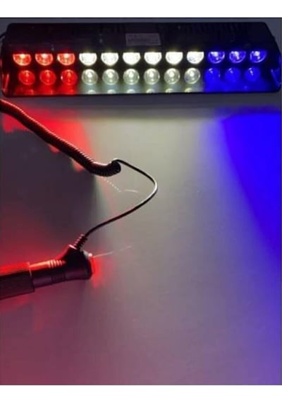 S12 Çakar Vantuzlu Çakmaklık Girişli 12 Ledli Kırmızı-beyaz-mavi 10 Modlu Profesyonel Çakar Çok Renkli