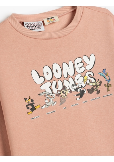 Koton Looney Tunes Sweat Lisanslı Bisiklet Yaka Uzun Kollu Şardonlu Pembe 5wkg10575ak Gülkurusu