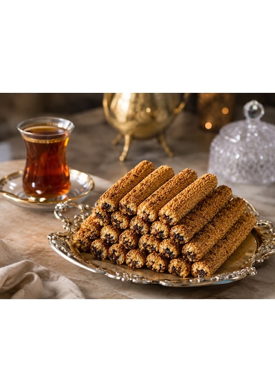 Yumuşak Susamlı Hurma Rulosu Bol Susamlı, Doğal Hurma Dolgulu, Geleneksel Lezzet 1 Kg