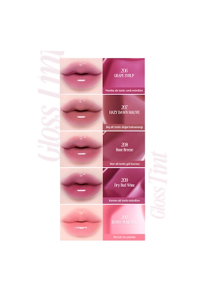 Pigmentli, Parlak Bitişli Dolgunlaştırıcı Lip Gloss Clıo Volumate Gloss 206 Grape Syrup
