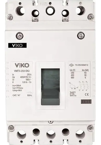 Viko Kompakt Şalter 3x160 Amper Ayarlı 35ka-vmt2-160-sn2
