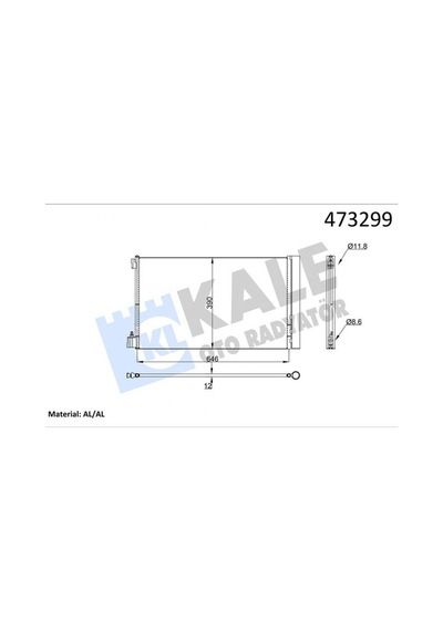 Klima - 671 - Radyatörü Kondenseri Opel Insignia A 08-17 1.6 Xer-let 1.6-2.0 Cdtı Brazıng Al-al 647 - Dpmıx-hb - X38 2x12