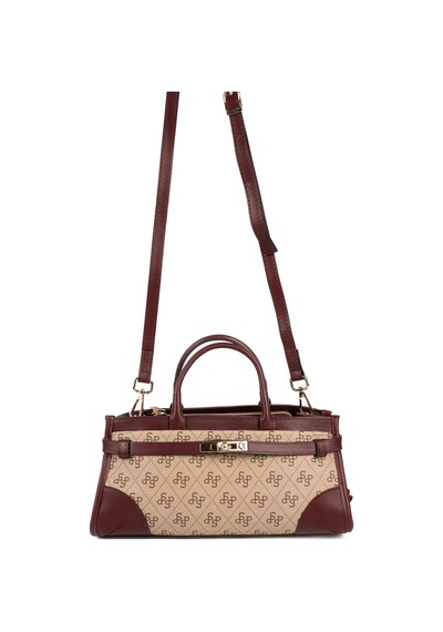 Silver Polo Sp1260 Kadın El Çantası Monogram Koyu Bej-bordo