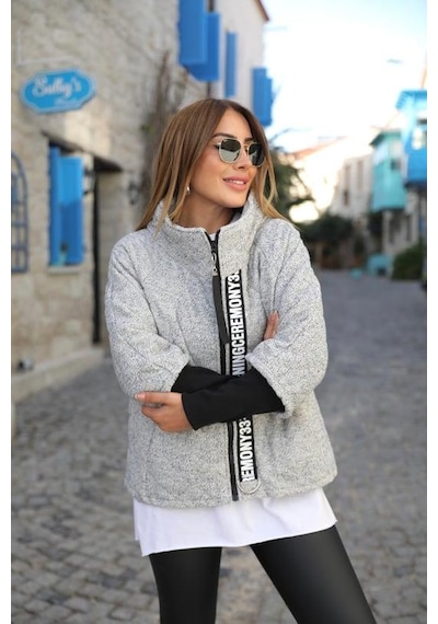 Bileği Lastikli Kapitone Mont-standart-363 Gri