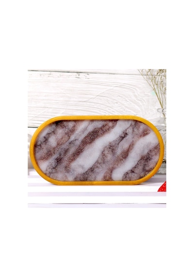 Silikon Kalıp Taş Tozu İthal Dekoratif Orta Boy Oval Tabak Kalıbı Parafin Mum Epoksi Hb80-0185