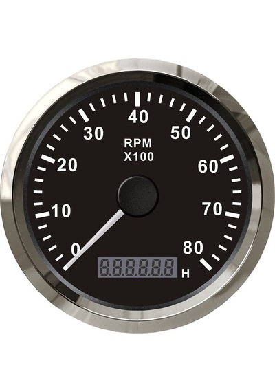 Tekne Devir Göstergesi. Siyah. Mors. 8000Rpm. Motor Zaman Saatli