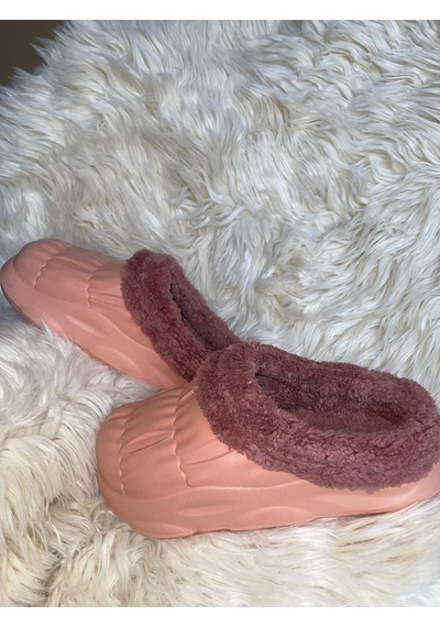 Akınal Bella Ortopedik Ultra Yumuşak Yünlü Unisex Ev Terliği Somon