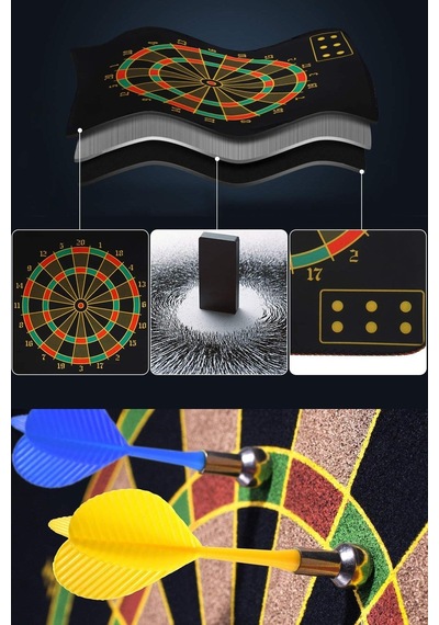 6 Oklu Mıknatıslı Dart Seti Çift Yönlü Manyetik Duvara Zarar Vermeyen Dart Oyunu