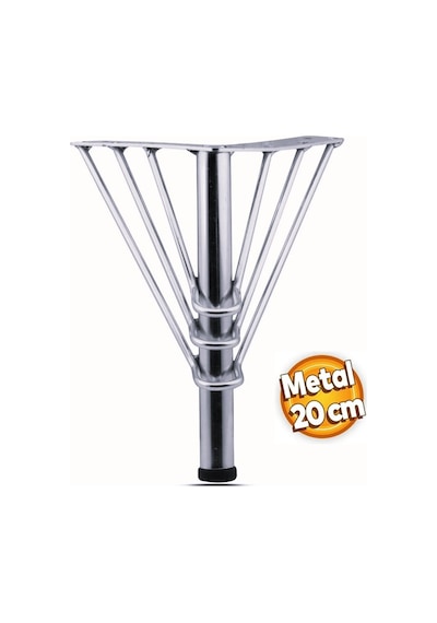 Telli Lüks Mobilya Kanepe Sehpa Tv Ünitesi Koltuk Ayağı 20 Cm Krom Gümüş Metal Baza Ayak 4 Adet Gümüş