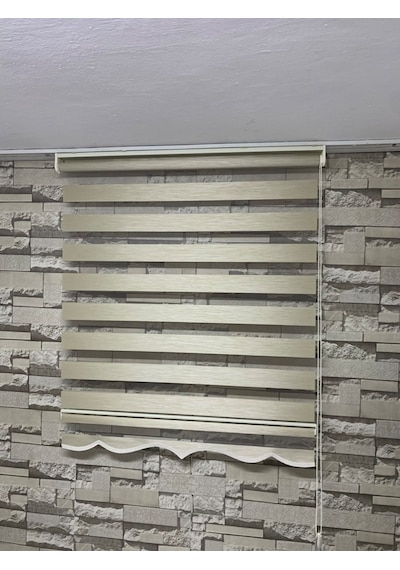 Bambu Krem Renk Zebra Perde (Etekli)