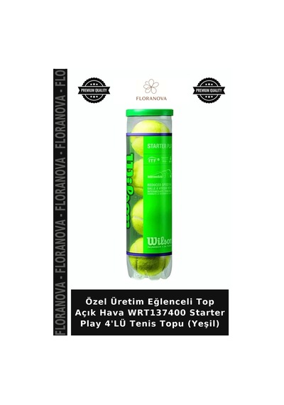 Özel Üretim Eğlenceli Top Açık Hava Wrt137400 Starter Play 4'lü Tenis Topu Yeşil