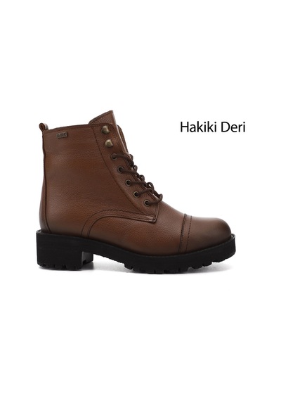 Gönderi(R) Gönderi R Kadın Taba Floter Fermuarlı Kauçuk Taban Hakiki Deri Postal Bot Dkzb61346461 Taba Floter