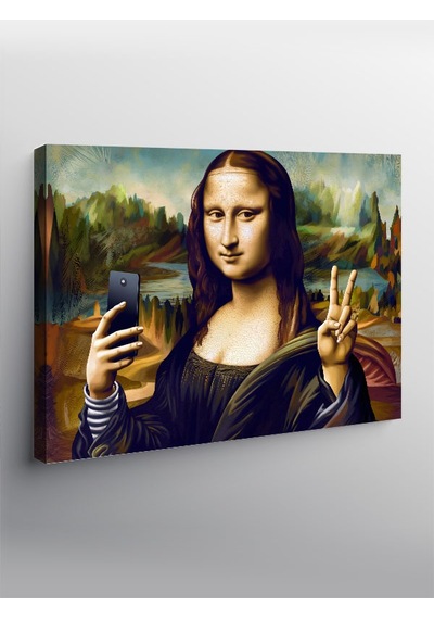 Kanvas Tablo Mona Lisa Selfie Çekiyor
