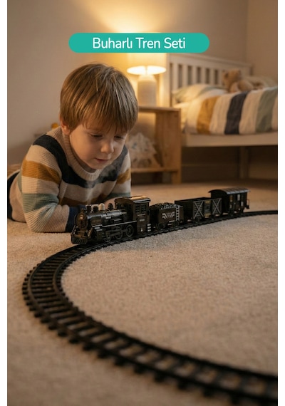 Işıklı Ve Sesli Buharlı Tren Set 15 Parça