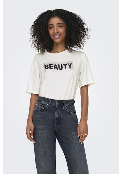 Only Bayan T Shirt 15346650 Beyaz-gri Beyaz-gri Beyaz - Gri