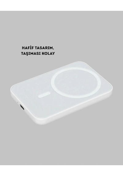Manyetik Kablosuz Powerbank Apple Uyumlu iPhone 12/13/14/15 Uyumlu, Hızlı Şarjlı, Ultra Hafif Çok Renkli