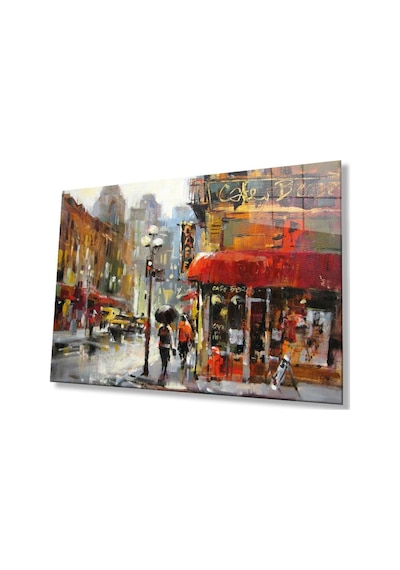 Şehir Cam Tablo 4mm Dayanıklı Temperli Cam, City Glass Wall Decor