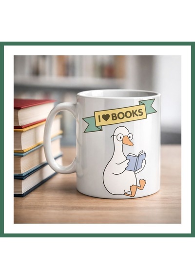 En-cag I Love Books Yazılı Tasarım Kupa Model 206 Kitap Severlere Özel Seramik Kahve Kupası Hediye Seçeneği Bss Çok Renkli