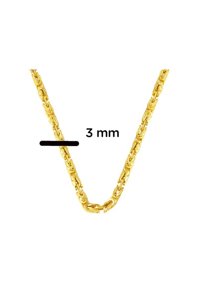 Bilezikci 14 Ayar Altın 3 mm. Kral Zincir 60 CM 14KRZ603