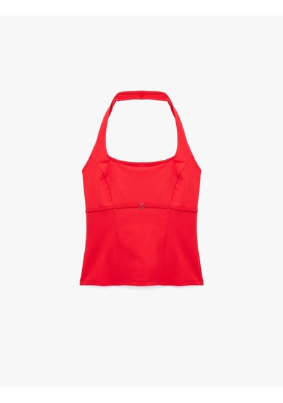 Koton Toka Detaylı Slim Fit Kolsuz Halter Yaka Bluz Kırmızı 6sal30306ık