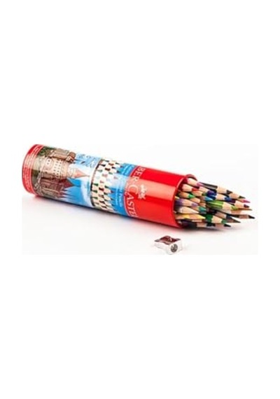 Faber Castell Kuru Boya Kalemi, 36 Renk, Metal Tüpte 124-Pembe