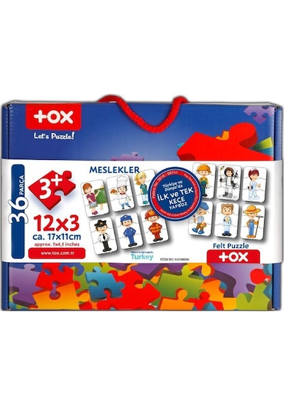 Tox Meslekler 3+ Keçe Yapboz 3 Yaş Puzzle T006