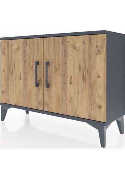 Arges Şifonyer Tek Raflı 2 Kapaklı 88x30x64 Antrasit-çam Antrasit