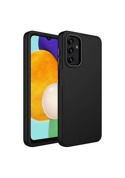 Samsung Uyumlu Galaxy A04s Kılıf Metal Çerçeve Ve Buton Tasarımlı Silikon Kapak