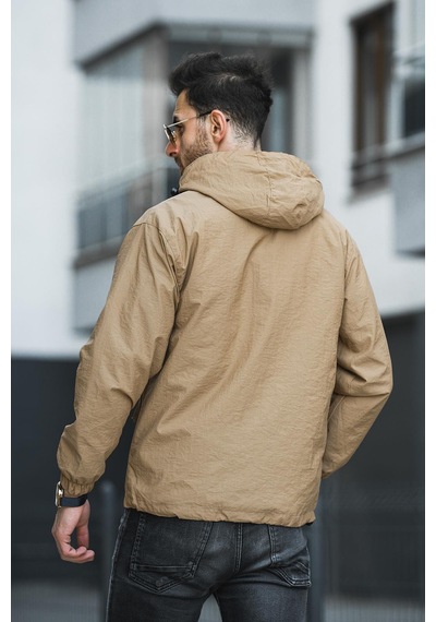Oksit Save Baskılı Suya Dayanaklı Slim Fit Erkek Mevsimlik Mont Yağmurluk 001