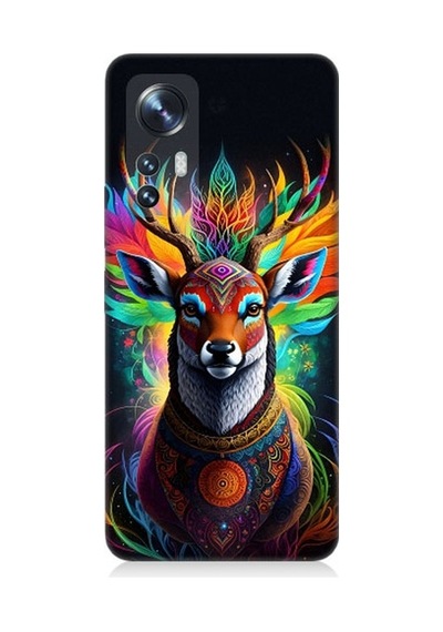 Xiaomi Mi 12 Uyumlu Mistik Ala Geyik Desenli Silikon Kılıf
