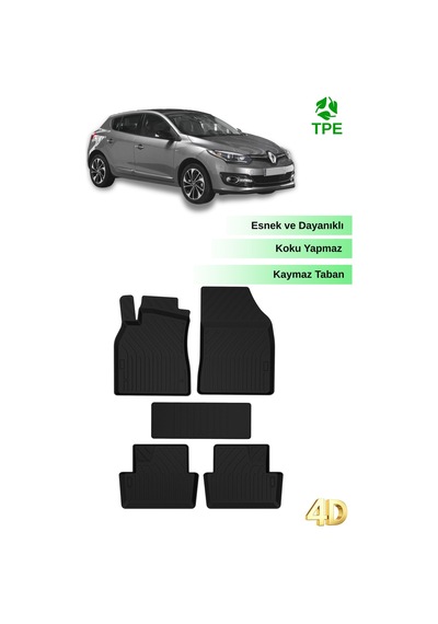 Hitaks Renault Megane 3 Uyumlu Paspas 2009 2015 Arası 4d Havuzlu Paspas