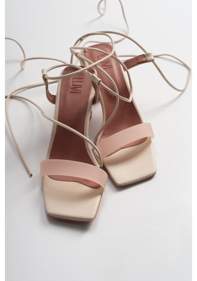 Luvishoes 801 Ten Cilt Topuklu Kadın Sandalet Ten Rengi